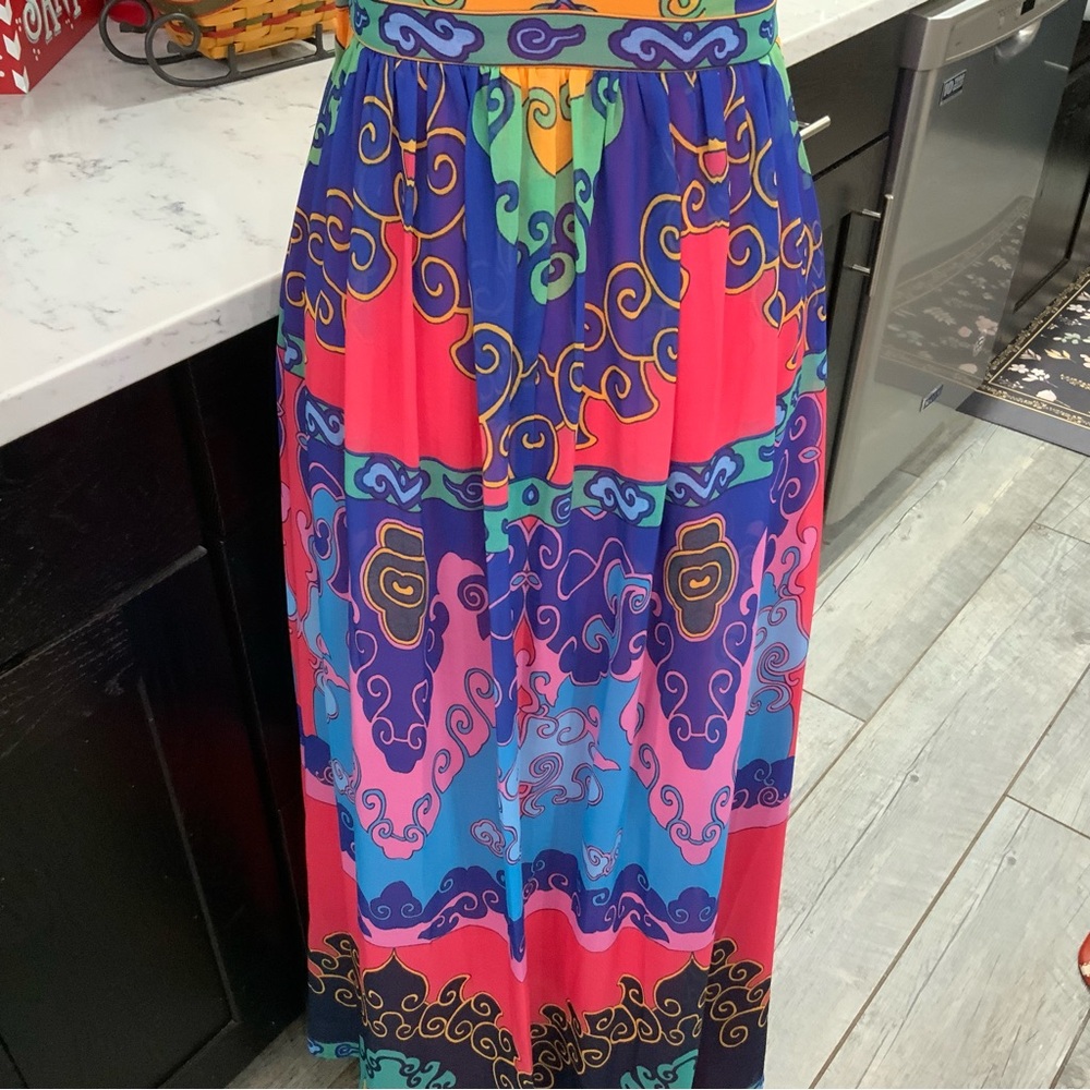 ModCloth XS Maxi Dress Muster The Length Boho Medallion Sleeveless Colorful New - Picture 5 of 16